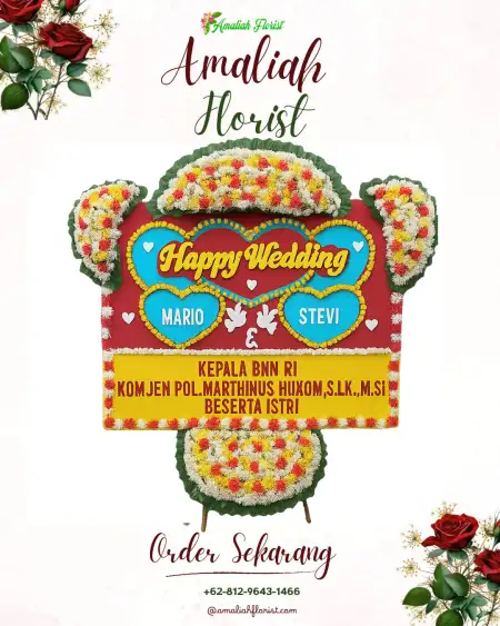 Papan Bunga Pernikahan Teras Bendung